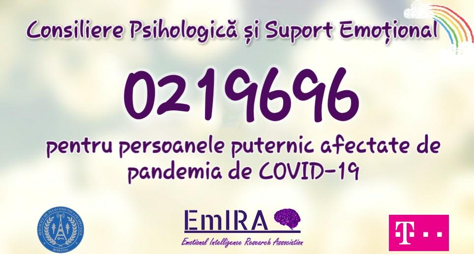 Linie telefonică de asistență psihologică, deschisă pentru persoanele afectate de coronavirus