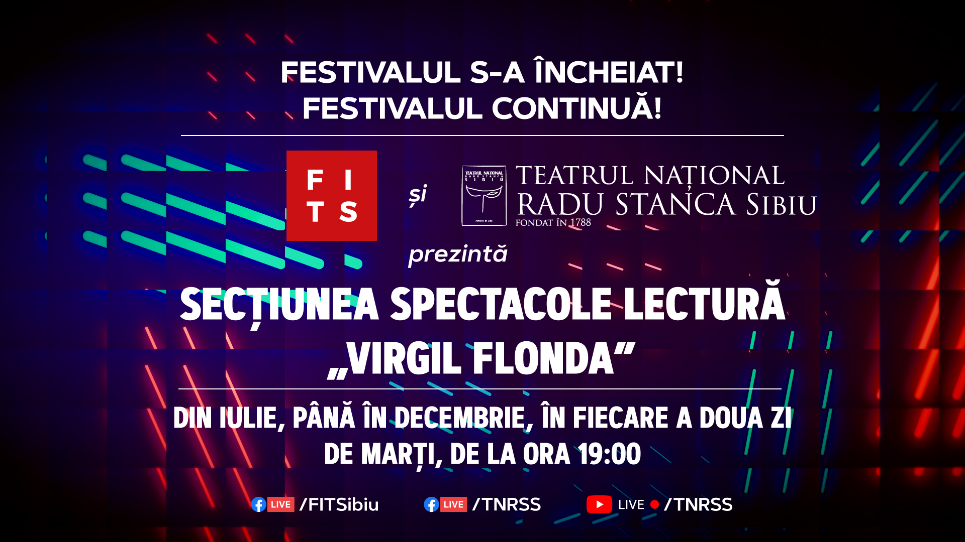 FITS și TNRS difuzează, online, spectacolele lectură din secțiunea „Virgil Flonda”