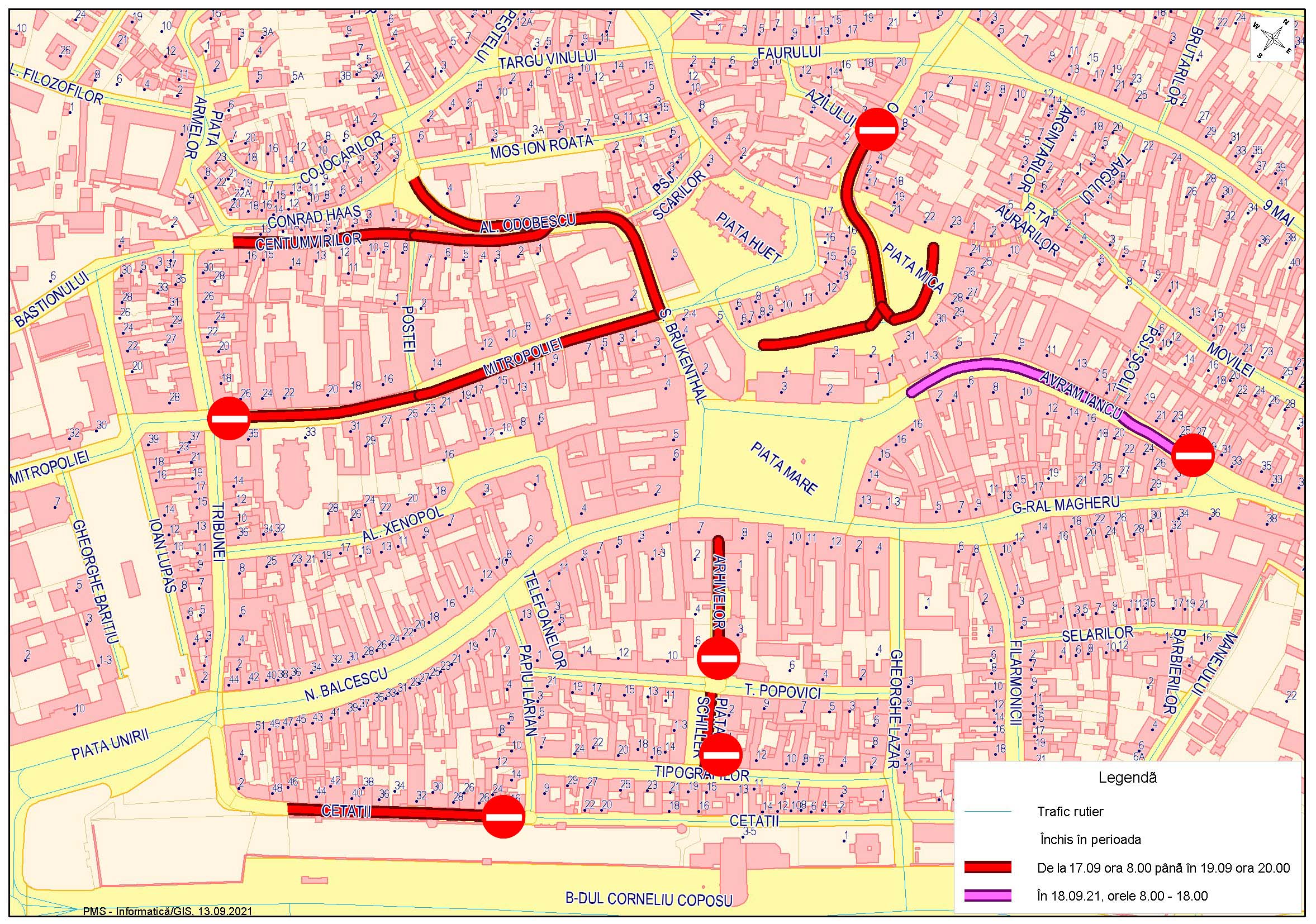 Săptămâna Mobilității închide traficul pe mai multe străzi din centrul istoric