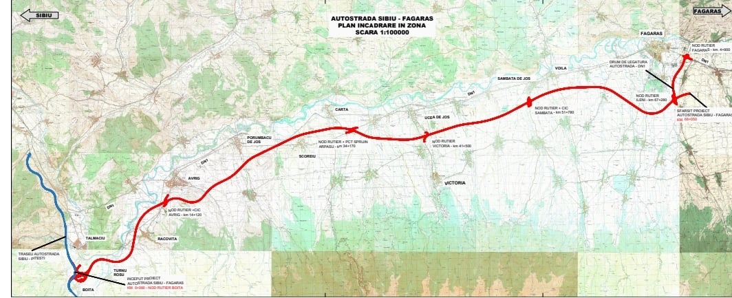 Care este stadiul proiectului Autostrăzii Sibiu-Făgăraș