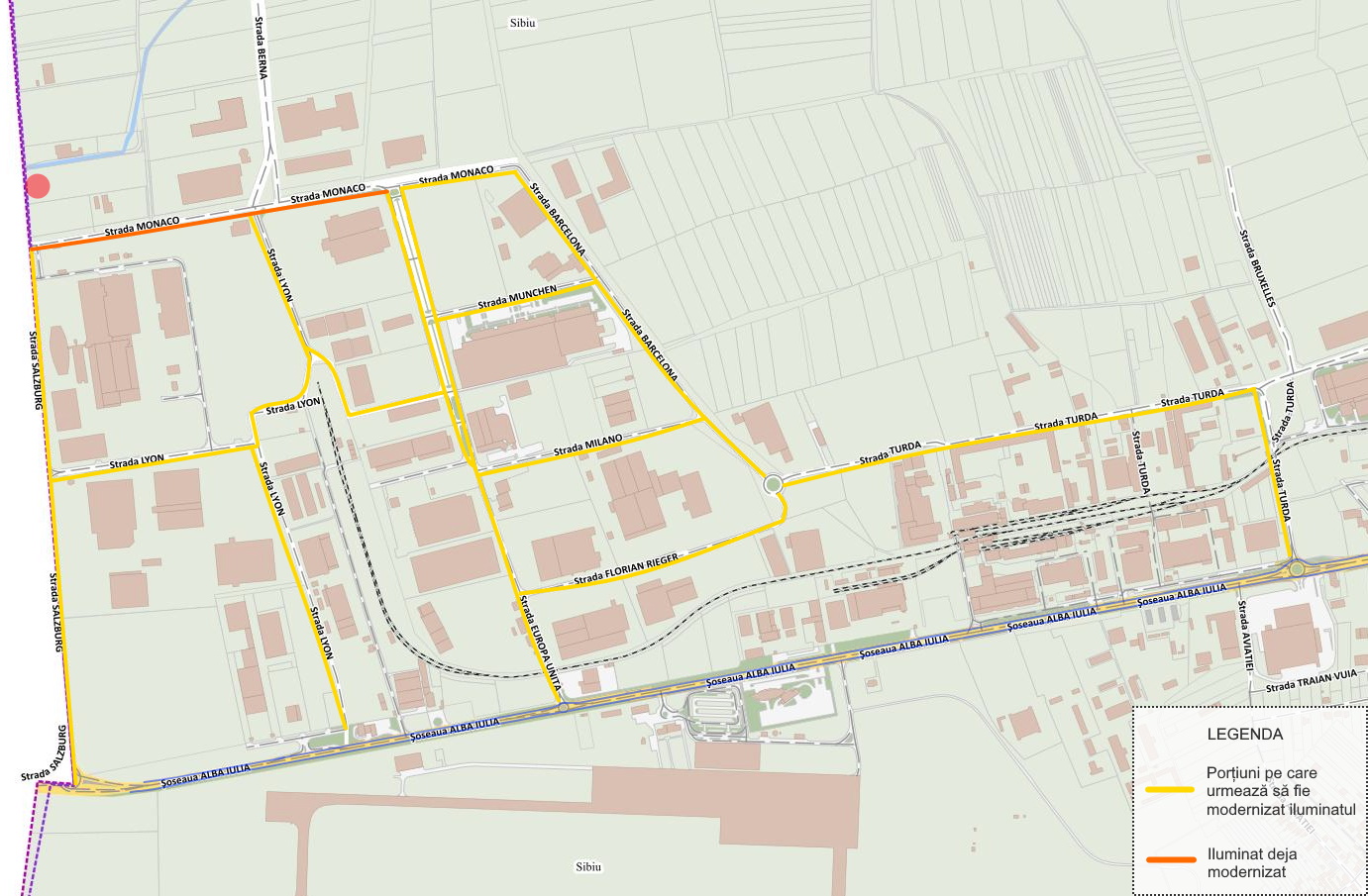 Iluminatul în Zona Industrială Vest, îmbunătățit și extins. Investiție de aproape 6 milioane lei