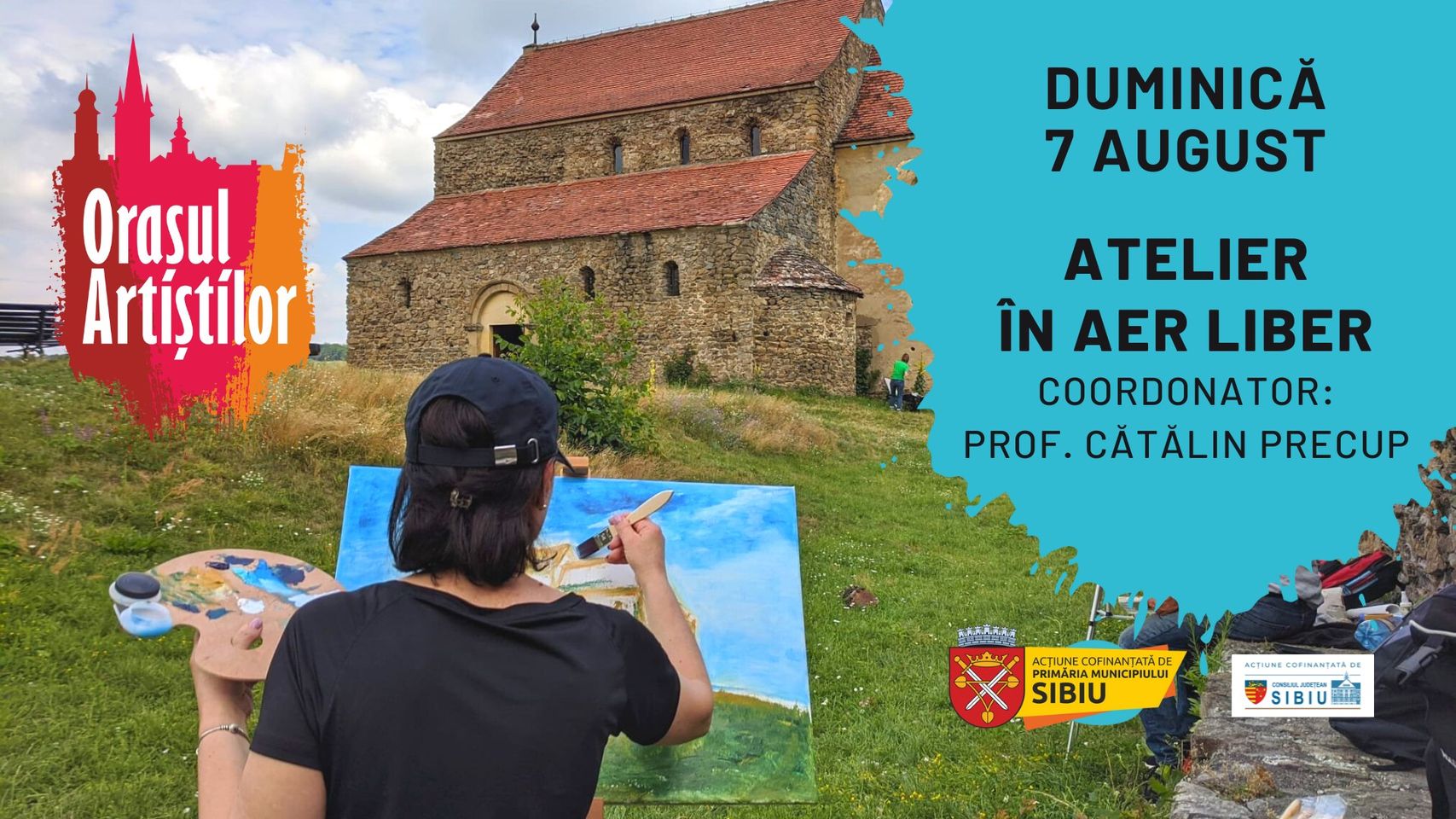 Ulițele și străduțele din Cisnădioara, luate la pensulă